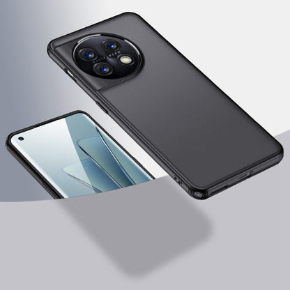 For OnePlus 11 5G Armor Clear TPU Hard PC Phone Case(Matte Black) - OnePlus Cases by buy2fix | Online Shopping UK | buy2fix