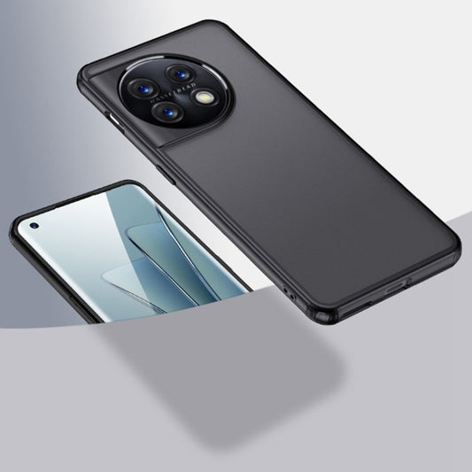 For OnePlus 11 5G Armor Clear TPU Hard PC Phone Case(Matte Black) - OnePlus Cases by buy2fix | Online Shopping UK | buy2fix
