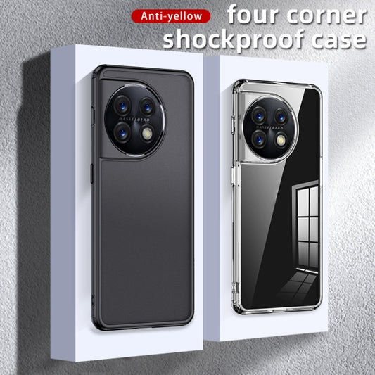 For OnePlus 11 5G Armor Clear TPU Hard PC Phone Case(Matte Black) - OnePlus Cases by buy2fix | Online Shopping UK | buy2fix