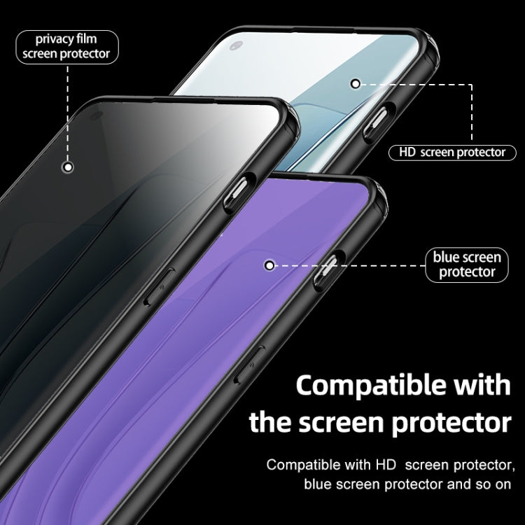 For OnePlus 11 5G Armor Clear TPU Hard PC Phone Case(Matte Black) - OnePlus Cases by buy2fix | Online Shopping UK | buy2fix