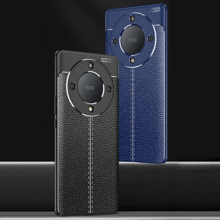 For Honor X9a Litchi Texture Shockproof TPU Phone Case(Blue) by buy2fix