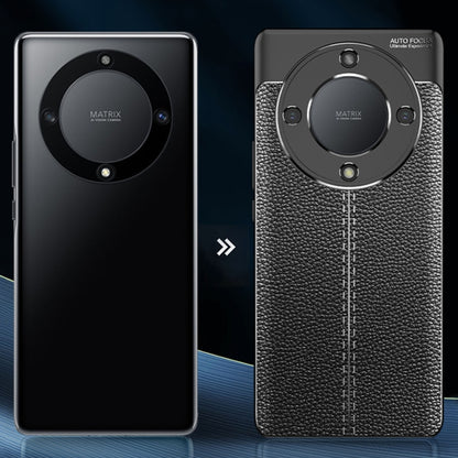 For Honor X9a Litchi Texture Shockproof TPU Phone Case(Black) by buy2fix