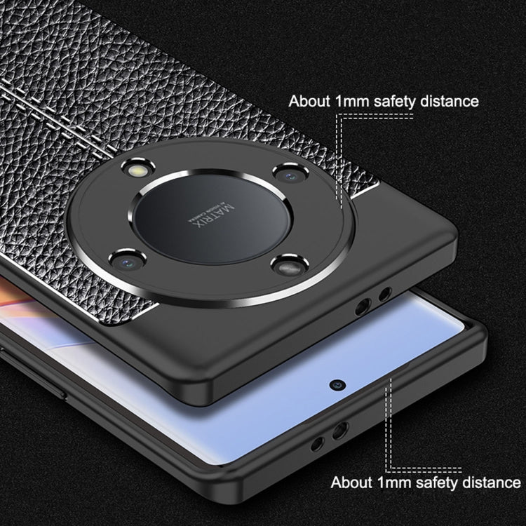 For Honor X9a Litchi Texture Shockproof TPU Phone Case(Blue) by buy2fix