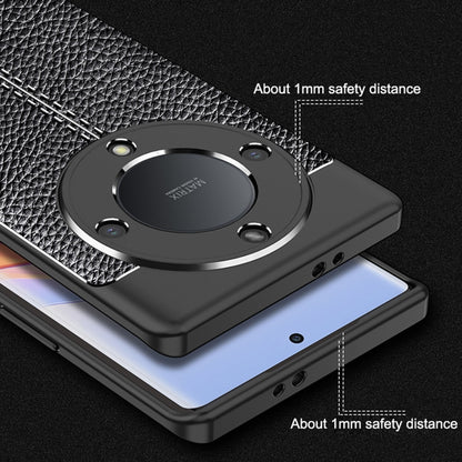 For Honor X9a Litchi Texture Shockproof TPU Phone Case(Blue) by buy2fix