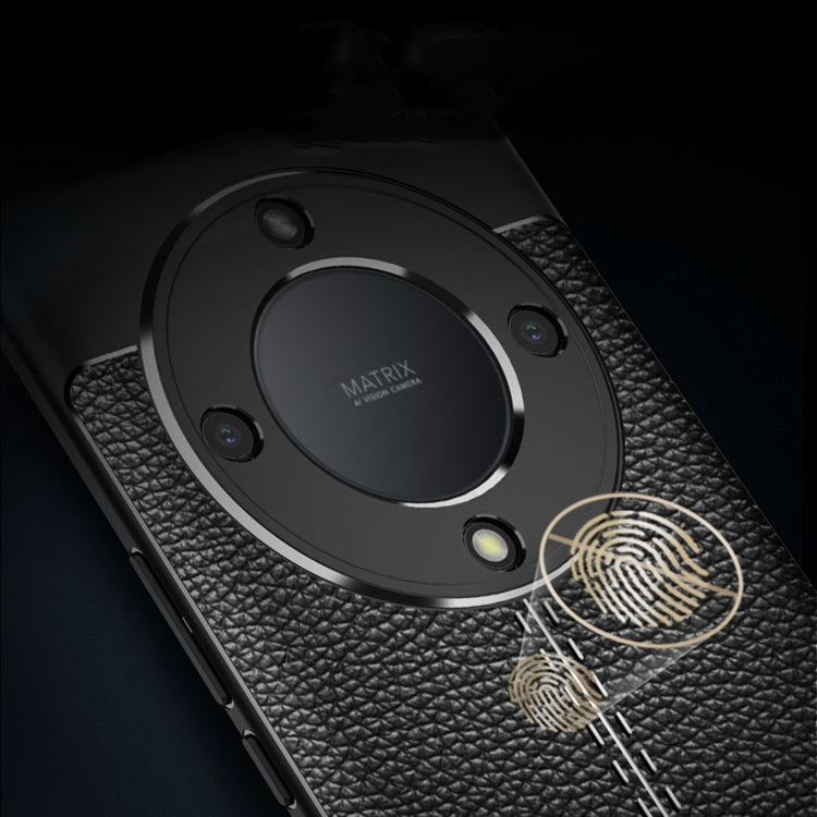 For Honor X9a Litchi Texture Shockproof TPU Phone Case(Blue) by buy2fix