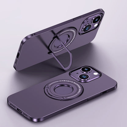 For iPhone 14 Plus Matte Magsafe Magnetic Phone Case with Trolley Holder(Night Purple) - iPhone 14 Plus Cases by buy2fix | Online Shopping UK | buy2fix