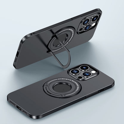 For iPhone 13 Pro Matte Magsafe Magnetic Phone Case with Trolley Holder(Black) - iPhone 13 Pro Cases by buy2fix | Online Shopping UK | buy2fix