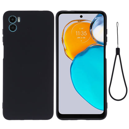 For Motorola Moto E22s Color Liquid Silicone Phone Case(Black) - Motorola Cases by buy2fix | Online Shopping UK | buy2fix