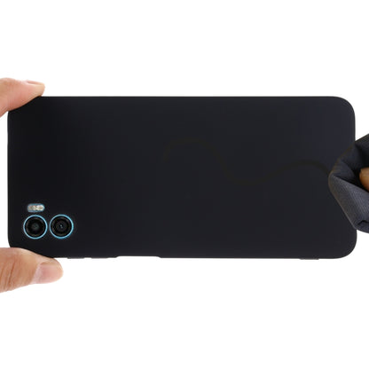 For Motorola Moto E22s Color Liquid Silicone Phone Case(Black) - Motorola Cases by buy2fix | Online Shopping UK | buy2fix