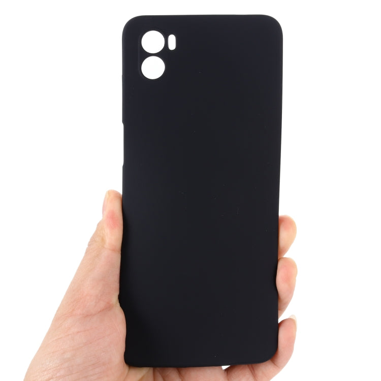 For Motorola Moto E22s Color Liquid Silicone Phone Case(Black) - Motorola Cases by buy2fix | Online Shopping UK | buy2fix