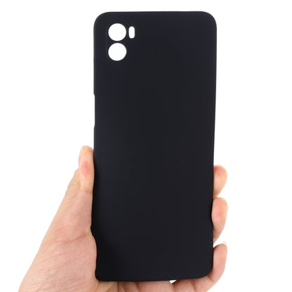 For Motorola Moto E22s Color Liquid Silicone Phone Case(Black) - Motorola Cases by buy2fix | Online Shopping UK | buy2fix