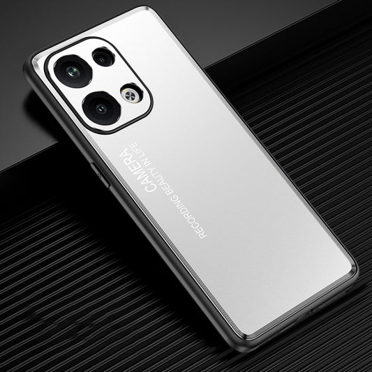 For OPPO Reno9 Pro+ Frosted Metal Phone Case(Silver) - OPPO Cases by buy2fix | Online Shopping UK | buy2fix
