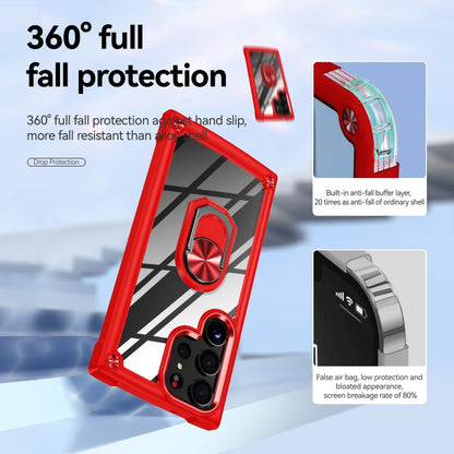 For Samsung Galaxy S23 Ultra 5G TPU + PC Lens Protection Phone Case with Ring Holder(Red) - Galaxy S23 Ultra 5G Cases by buy2fix | Online Shopping UK | buy2fix