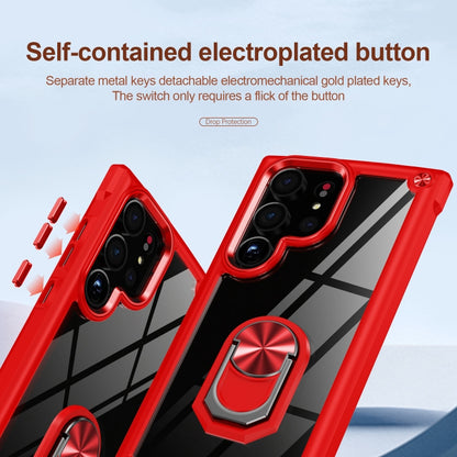 For Samsung Galaxy S23 Ultra 5G TPU + PC Lens Protection Phone Case with Ring Holder(Red) - Galaxy S23 Ultra 5G Cases by buy2fix | Online Shopping UK | buy2fix