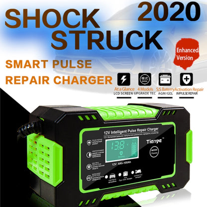 Motorcycle / Car Battery Smart Charger with LCD Screen, Plug Type:EU Plug - Battery Charger by buy2fix | Online Shopping UK | buy2fix