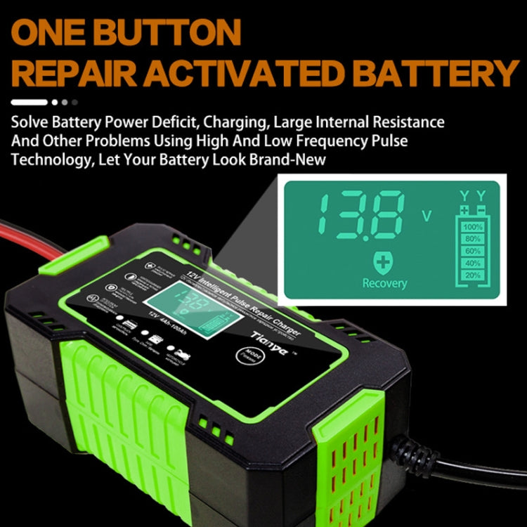 Motorcycle / Car Battery Smart Charger with LCD Screen, Plug Type:EU Plug - Battery Charger by buy2fix | Online Shopping UK | buy2fix