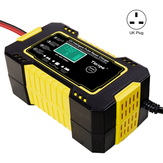 Motorcycle / Car Battery Smart Charger with LCD Creen, Plug Type:UK Plug(Yellow) - Battery Charger by buy2fix | Online Shopping UK | buy2fix