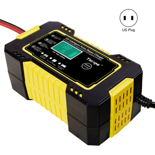 Motorcycle / Car Battery Smart Charger with LCD Creen, Plug Type:US Plug(Yellow) - Battery Charger by buy2fix | Online Shopping UK | buy2fix