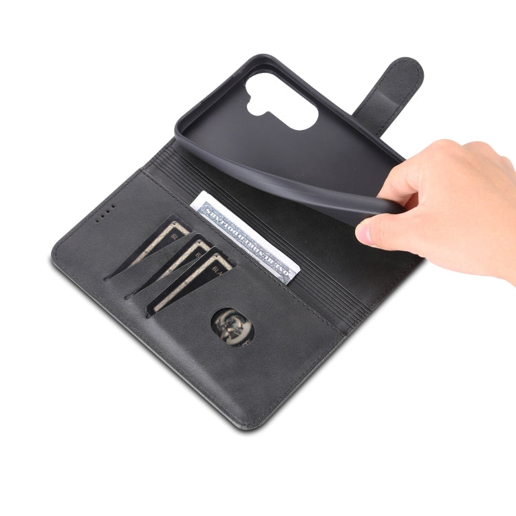 For Samsung Galaxy A34 5G AZNS Skin Feel Calf Texture Flip Leather Phone Case(Black) by AZNS