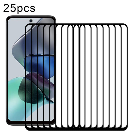 For Motorola Moto G23 25pcs Full Glue Full Screen Tempered Glass Film