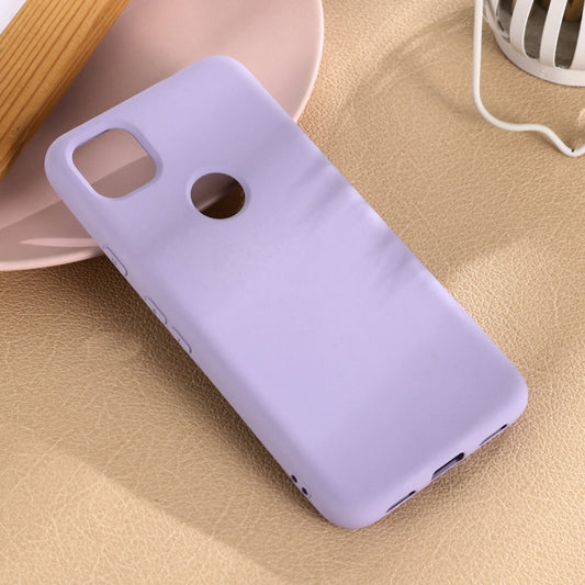 For Google Pixel 4a Pure Color Liquid Silicone Shockproof Full Coverage Case(Purple) - Google Cases by buy2fix | Online Shopping UK | buy2fix