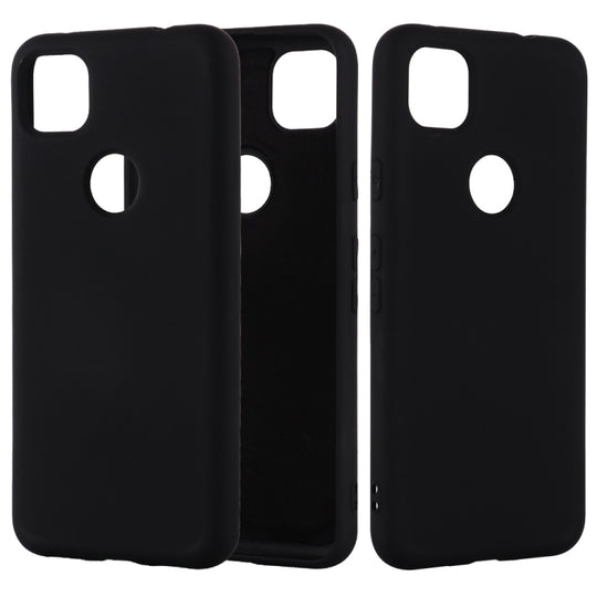 For Google Pixel 4a 4G Pure Color Liquid Silicone Shockproof Full Coverage Case(Black)