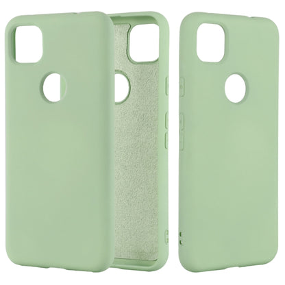 For Google Pixel 4a Pure Color Liquid Silicone Shockproof Full Coverage Case(Green) by buy2fix