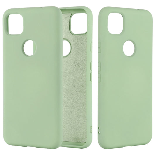 For Google Pixel 4a Pure Color Liquid Silicone Shockproof Full Coverage Case(Green) - Google Cases by buy2fix | Online Shopping UK | buy2fix