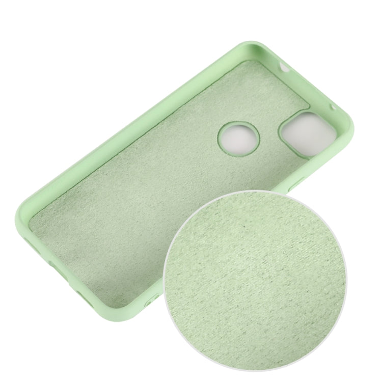 For Google Pixel 4a Pure Color Liquid Silicone Shockproof Full Coverage Case(Green) by buy2fix