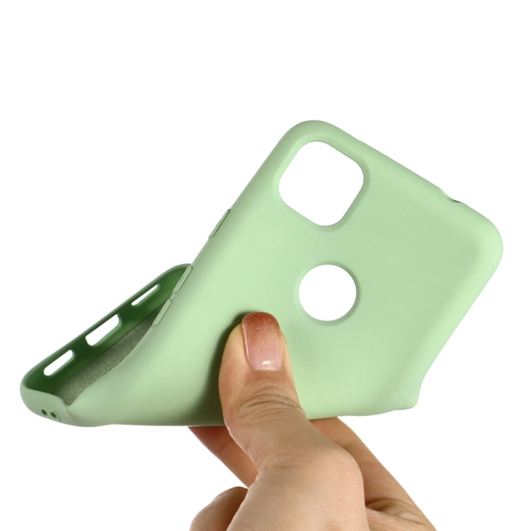 For Google Pixel 4a Pure Color Liquid Silicone Shockproof Full Coverage Case(Green) by buy2fix