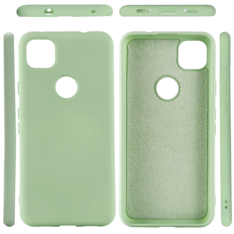 For Google Pixel 4a Pure Color Liquid Silicone Shockproof Full Coverage Case(Green) by buy2fix