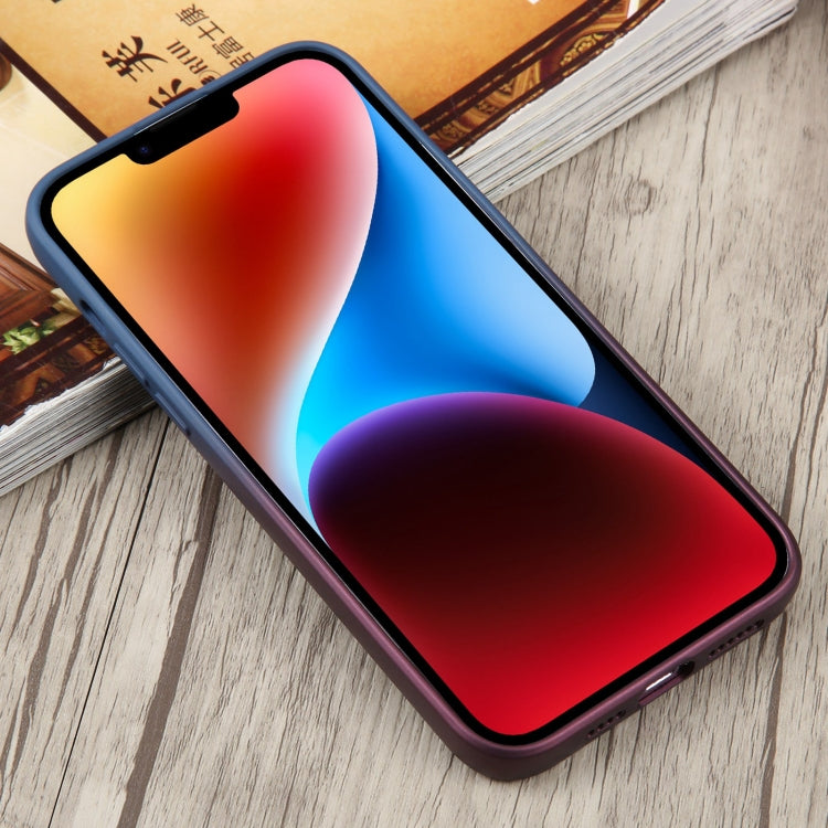 For iPhone 14 Liquid TPU Silicone Gradient MagSafe Phone Case(Blue Purple) by buy2fix