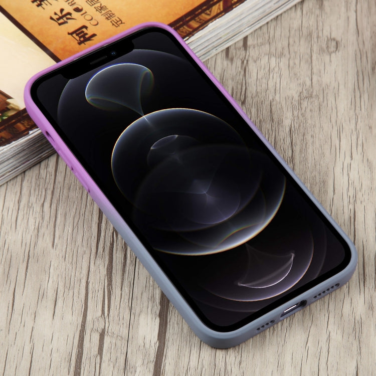 For iPhone 12 Pro Liquid TPU Silicone Gradient MagSafe Phone Case(Purple) by buy2fix