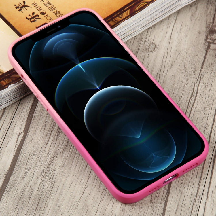 For iPhone 12 Pro Max Liquid TPU Silicone Gradient MagSafe Phone Case(Pink Red) - iPhone 12 Pro Max Cases by buy2fix | Online Shopping UK | buy2fix