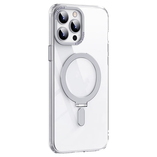 For iPhone 13 Pro Max Skin Feel MagSafe Shockproof Phone Case with Holder(White) - iPhone 13 Pro Max Cases by buy2fix | Online Shopping UK | buy2fix