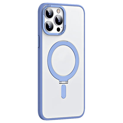For iPhone 13 Pro Max Skin Feel MagSafe Shockproof Phone Case with Holder(Light Blue) - iPhone 13 Pro Max Cases by buy2fix | Online Shopping UK | buy2fix