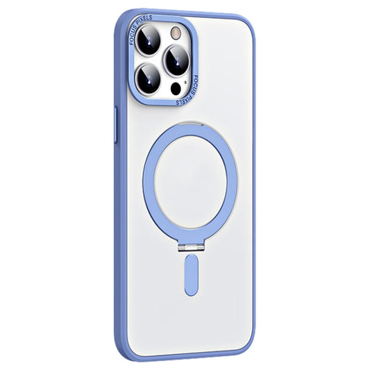 For iPhone 13 Pro Max Skin Feel MagSafe Shockproof Phone Case with Holder(Light Blue) - iPhone 13 Pro Max Cases by buy2fix | Online Shopping UK | buy2fix