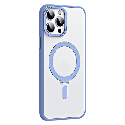 For iPhone 13 Pro Skin Feel MagSafe Shockproof Phone Case with Holder(Light Blue) - iPhone 13 Pro Cases by buy2fix | Online Shopping UK | buy2fix