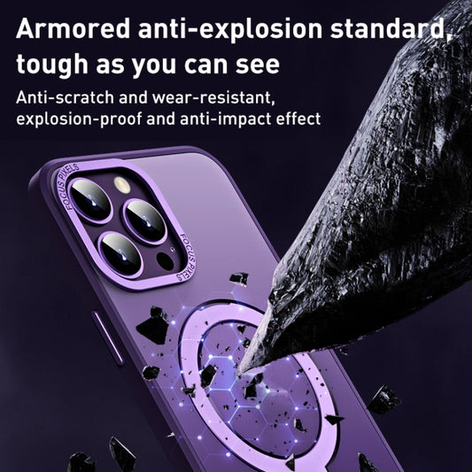 For iPhone 13 Pro Skin Feel MagSafe Shockproof Phone Case with Holder(Black) - iPhone 13 Pro Cases by buy2fix | Online Shopping UK | buy2fix