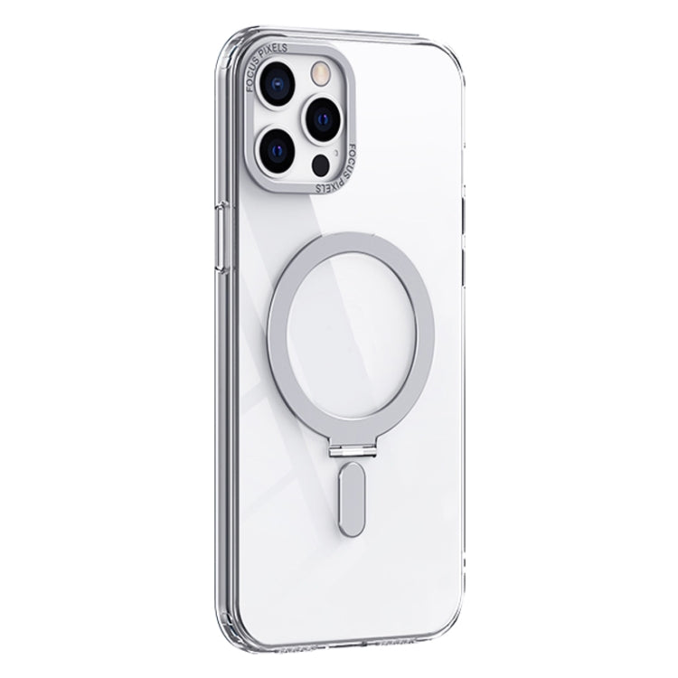 For iPhone 12 Pro Max Skin Feel MagSafe Shockproof Phone Case with Holder(White) by buy2fix