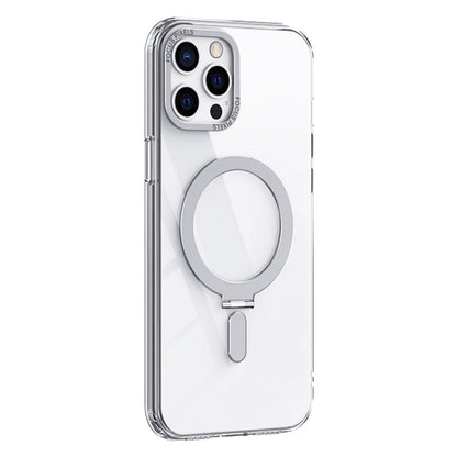 For iPhone 12 Pro Max Skin Feel MagSafe Shockproof Phone Case with Holder(White) by buy2fix