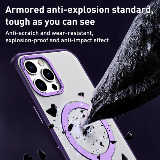 For iPhone 12 Pro Max Skin Feel MagSafe Shockproof Phone Case with Holder(Light Blue) - iPhone 12 Pro Max Cases by buy2fix | Online Shopping UK | buy2fix