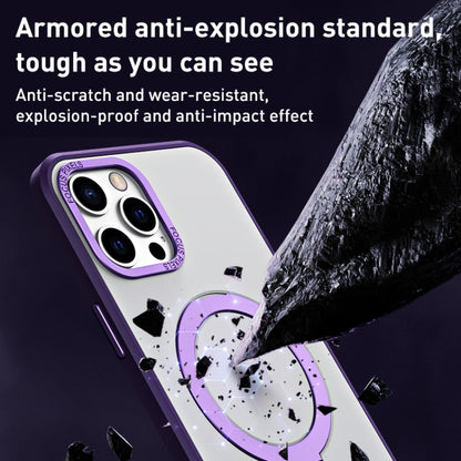 For iPhone 12 Pro Skin Feel MagSafe Shockproof Phone Case with Holder(Purple) - iPhone 12 / 12 Pro Cases by buy2fix | Online Shopping UK | buy2fix