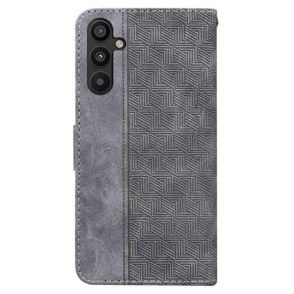 For Samsung Galaxy A34 5G Geometric Embossed Flip Leather Phone Case(Grey) by buy2fix