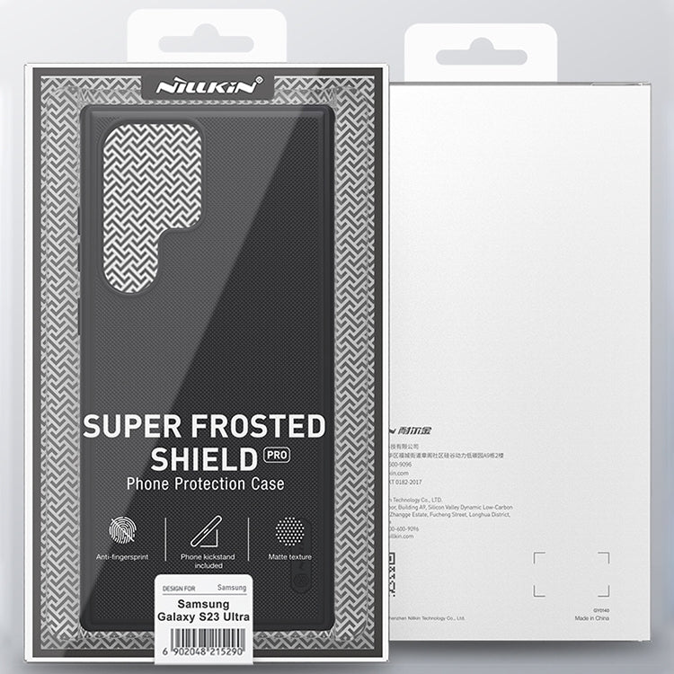 For Samsung Galaxy S23 Ultra 5G NILLKIN Super Frosted Shield Pro PC + TPU Phone Case(Black) - Galaxy S23 Ultra 5G Cases by NILLKIN | Online Shopping UK | buy2fix