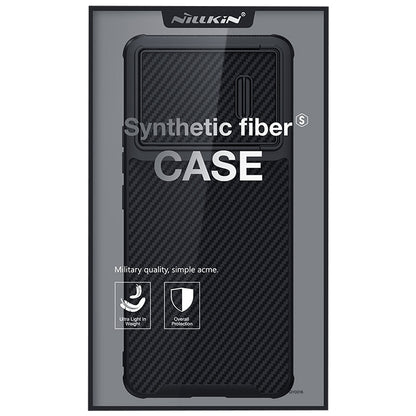 For Samsung Galaxy S23 5G NILLKIN Synthetic Fiber Camshield Phone Case(Black) - Galaxy S23 5G Cases by NILLKIN | Online Shopping UK | buy2fix