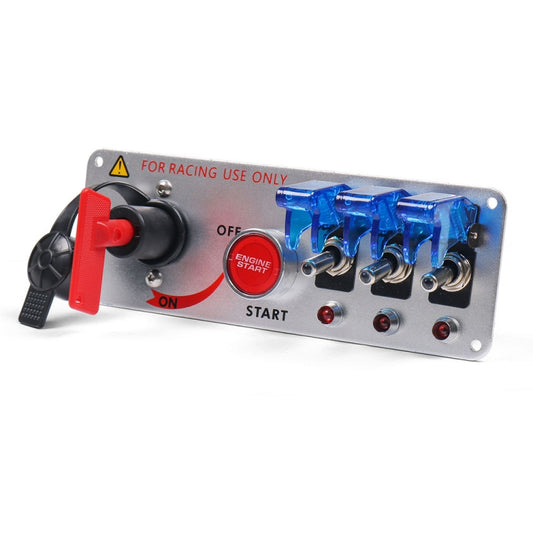 12V Racing Car LED Ignition Switch One Key Start Combination Panel - Car Switches by buy2fix | Online Shopping UK | buy2fix