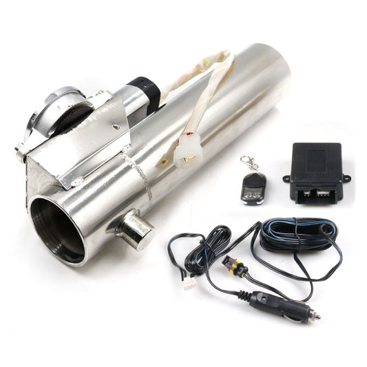 2.5 inch Car Stainless Steel Straight Pipe Remote Control Electric Exhaust Valve - Exhaust Pipes by buy2fix | Online Shopping UK | buy2fix