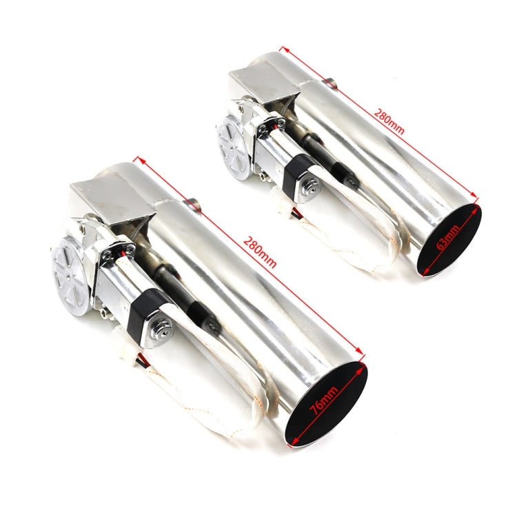 2.5 inch Car Stainless Steel Straight Pipe Remote Control Electric Exhaust Valve - Exhaust Pipes by buy2fix | Online Shopping UK | buy2fix