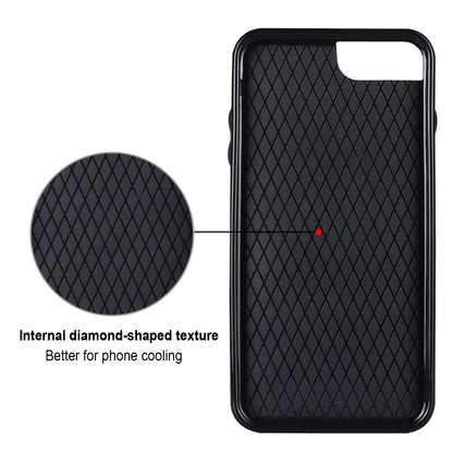 For iPhone 7 Plus / 8 Plus Rhombic PU Leather Phone Case with Ring Holder(Black) - More iPhone Cases by buy2fix | Online Shopping UK | buy2fix